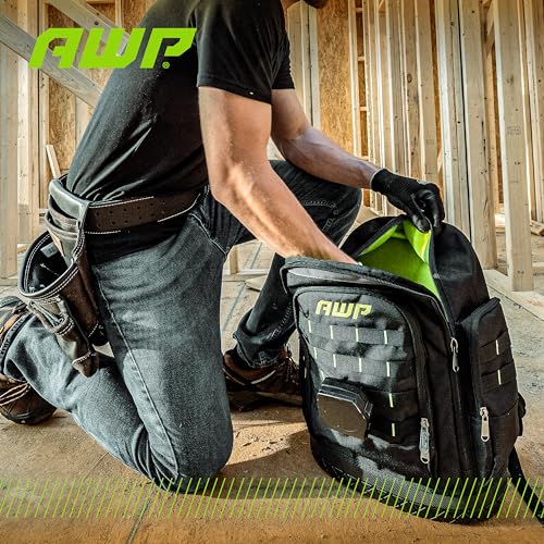 AWP Extreme Tool Backpack with Padded Straps, Klein 7-in-1 Impact Flip Socket Set with 1/4 to 9/16-Inch Sizes