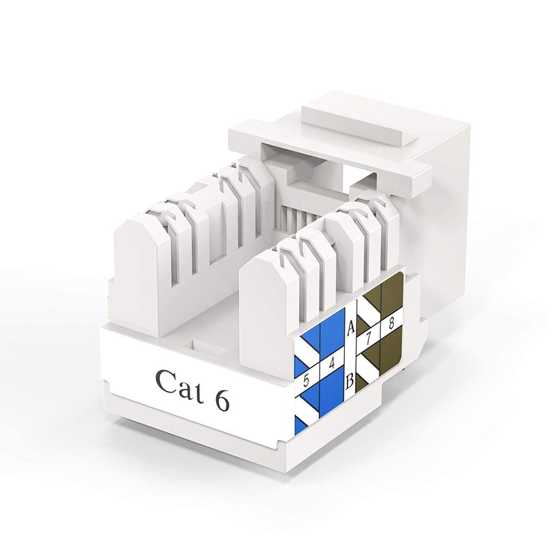 CableCreation Cat6 Keystone Jack RJ45 Keystone Jack, 60-Pack Keystone Cat6 Modular Female Connectors, White