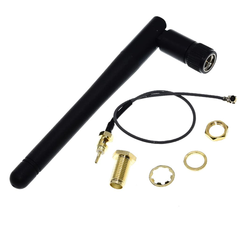 HiLetgo 2pcs 2.4G WiFi Antenna SMA to U.FL-4 2.4GHz 3dBi Antenna U.fl-4 to RP SMA Male for ZigBee Router 90 Degrees Right Angle Folded Lead 15CM