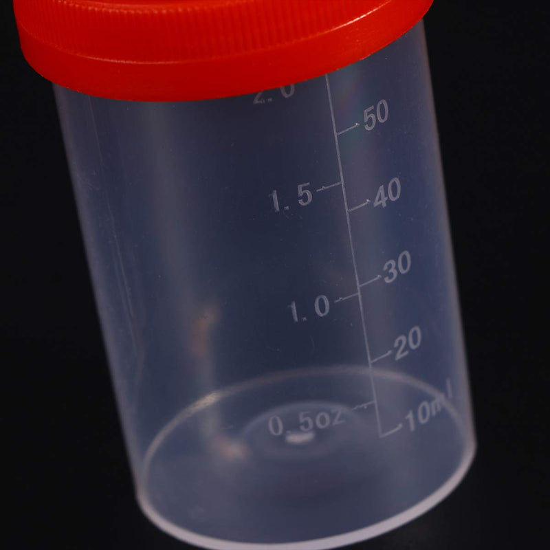 POPETPOP Sample containers 20 pieces sample cups with lids 60 ml urine container urine sample collection cup test cup without laboratory (random color) urine cup with screw lid medium as shown