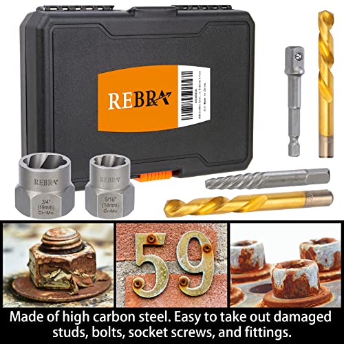 Screw Extractor Set, 37# Cr-Mo & 6542 HSS Steel Cobalt Left-Hand Drill Bit, Easy Out Broken Bolt Remover Reverse, Ez Out Stripped, Rounded-Off, Damaged Bolts, Screws&Studs Removal Tool (31-Pieces) 31-Pieces
