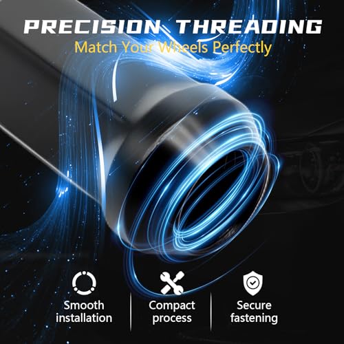 24pcs M14 x 1.5 Lug Nuts, 1.8" (45mm) Closed-End One-Piece Conical Seat, Matte Black Finish 3/4" Hex