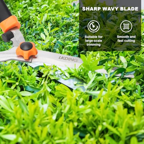 Garden Hedge Shears Manual Hedge Clippers for Trimming Borders Topiaries Boxwood and Decorative Grasses, 21 Inch Carbon Steel Bush Cutter by LKDING