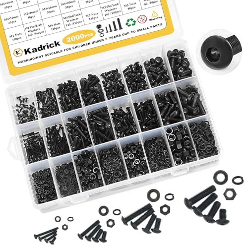 Kadrick 3D Printing Component Bundle: M2 M3 M4 M5Threaded Inserts, M2-M6Heat Set Insert Tool, and M2 M3 M4 M5Metric Screw Assortment Kit