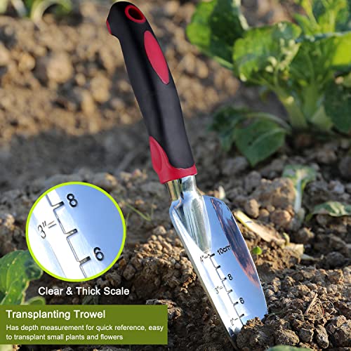 FANHAO 3 Piece Heavy Duty Gardening Tools + Garden Hose Wand with Thumb Control
