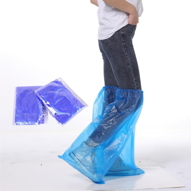 Disposable Boot Covers Waterproof Rain Shoe Covers for Men and Women, 8 Pairs Blue Shoe Covers Waterproof Non-Slip Covers for OP CPE Outdoor Camping (8 Pairs)