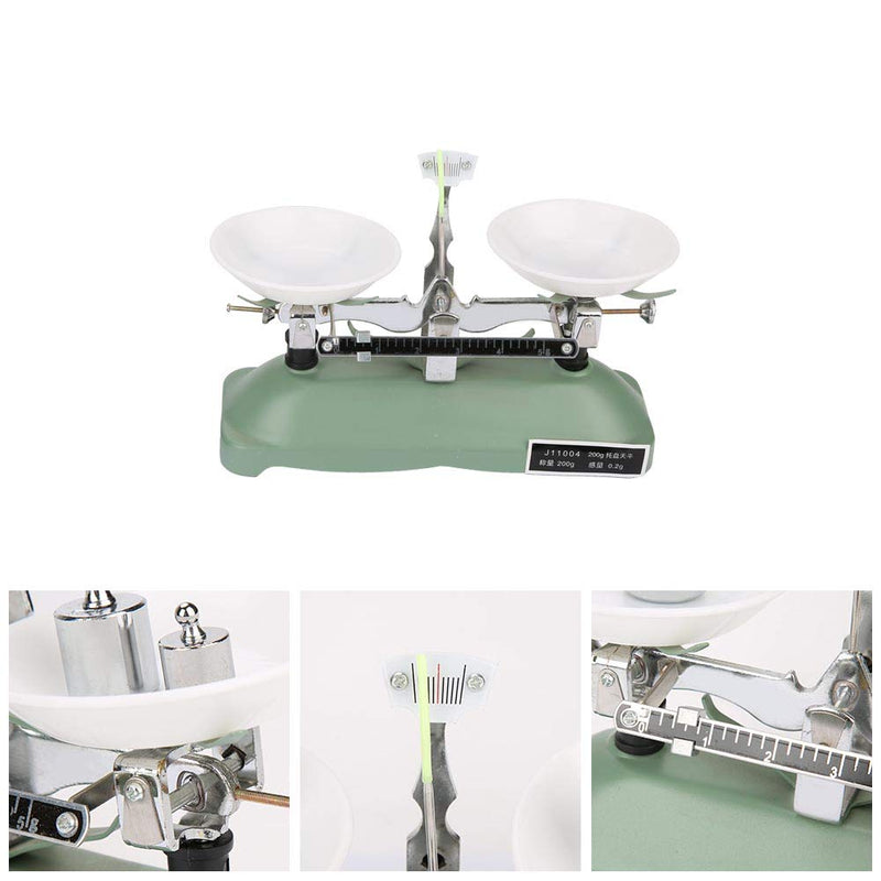 200G/0.2G Mechanical Tray Scale, Mechanical Lab Scale with Weights, Laboratory Teaching Equipment for Chemical Physics, Easy to Use