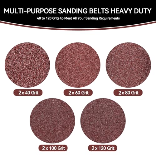8x19 Inch Floor Sanding Belts 10 Pcs (5 Grit, 2 Each of 40, 60, 80, 100, 120 Grits) Heavy Duty Belt Sander Aluminum Oxide Belt Sander Paper for Wood, Metal, Stainless Steel, Automotive, and Furniture #40#60#80#100#120 8x19 inch-Aluminum Oxide