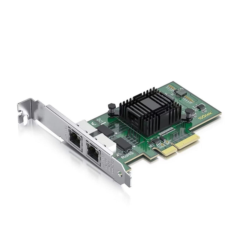 10Gtek 1G 1000Mbps Gigabit Ethernet Converged Network Adapter (NIC) with Intel I350AM2 Controller, Ethernet PCI Express Network Card, Dual Copper RJ45 Ports, PCIE 2.0 X4, Compare to Intel I350-T2 2-RJ45 X1