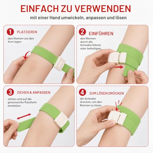 Pack of 6 Storage Tubes, Blood Drawing, Highly Flexible Tourniquet with Quick Closure, Vein Preservation, Storage Hose, Blood Collection Set, Used for Blood Collection and Wound Cares, Camping, Hiking