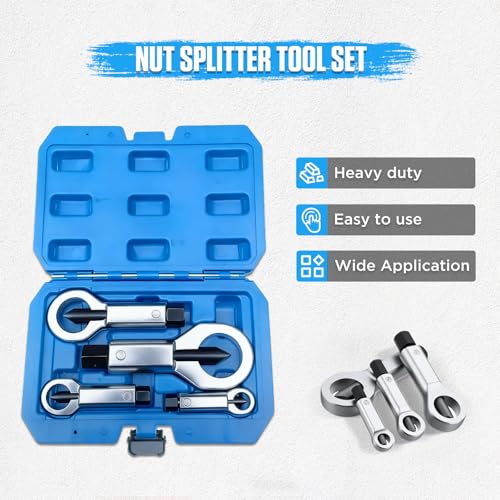PLAYOCCAR 4PCS Nut Splitter Tool Heavy Duty for Removing Rusty Nuts