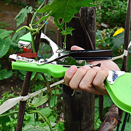 Plant Tying Machine Tool,Plant Tape Gun with 10000pcs Staples 20 Rolls Tape and Replacement Blade for Grapes,Raspberries,Tomatoes and Vining Vegetables Tying Tool(Green) Green