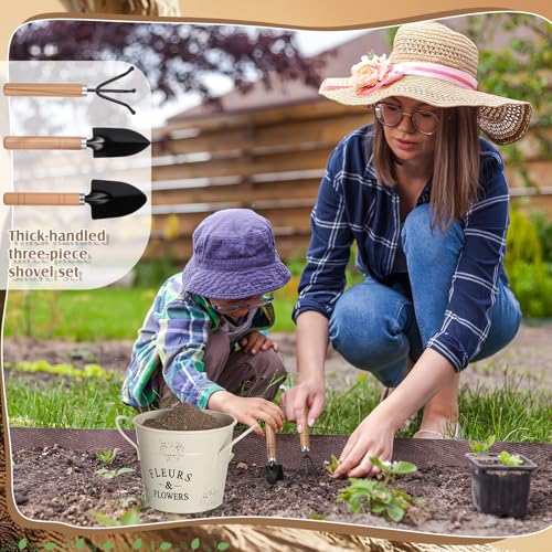 Tarpop 7 Pcs Garden Tool Set Plant Whisperer Apron Cap Gloves Tools, Brown