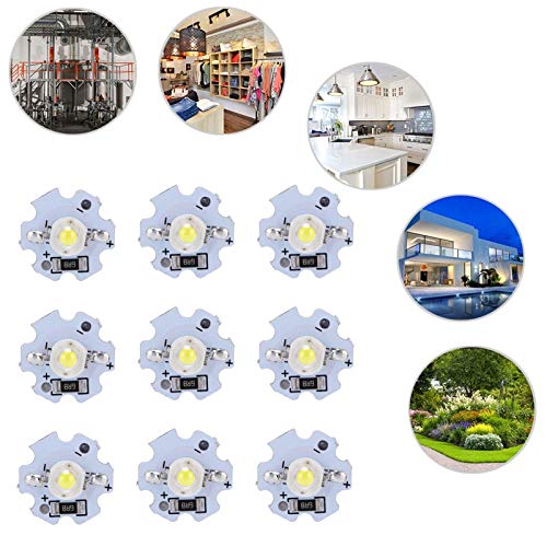 Garosa 25-Piece LED Lamp Beads 5V LED Chips 200LM 1W High Power SMD LED Lamp Chip Bulb for Replacement of Foodlight/Spotlight Bulbs in Home Studio (Pure White 6000-6500K)