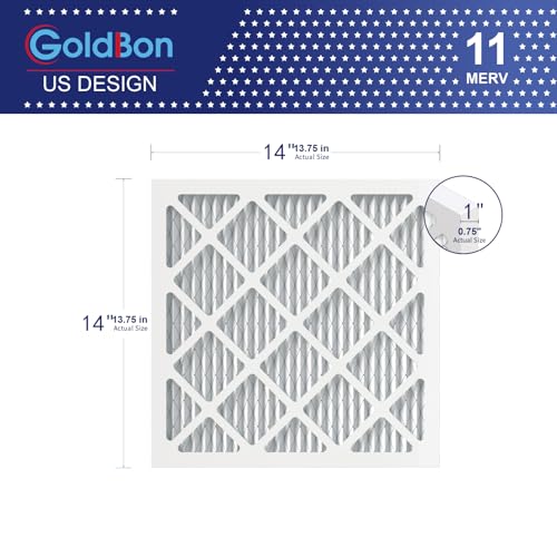 14x14x1 MERV 11 Air Filter 6-Pack for HVAC Furnace 14x14x1-6 Pack