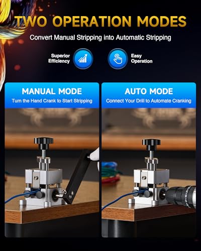 CREWORKS Wire Stripper Machine 0.06"-1" Drill Compatible for Recycling 2 Channel-for1.5-25mm Wires