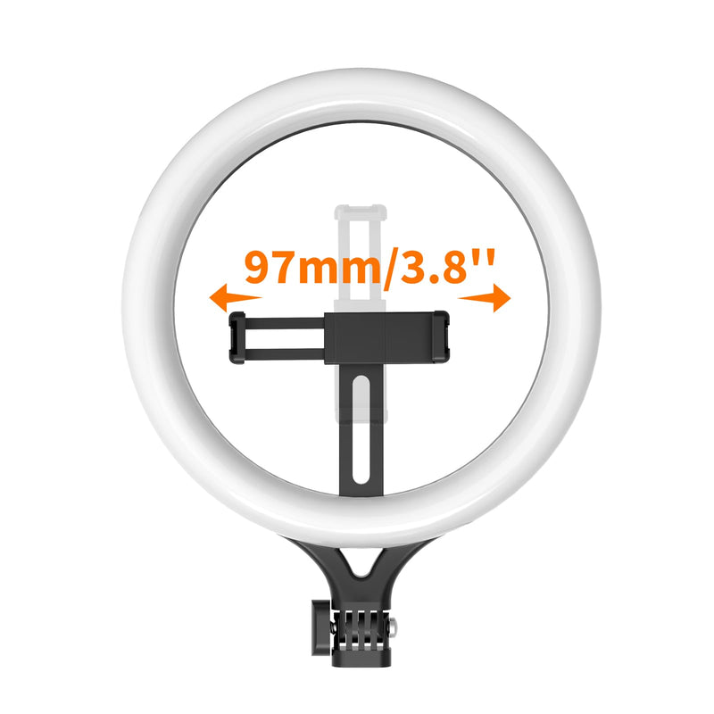 10" Ring Light Replacement Parts - Dimmable with 2 Universal Ball Heads, USB Port, 10W/5V/2A