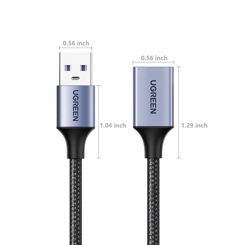 UGREEN 2 Pack USB Extension Cable, (15 FT+ 15 FT) USB Extender Nylon Braided Compatible with Webcam, Camera, Phone, USB hub, Mouse, Keyboard, Printer, Hard Drive, Headset