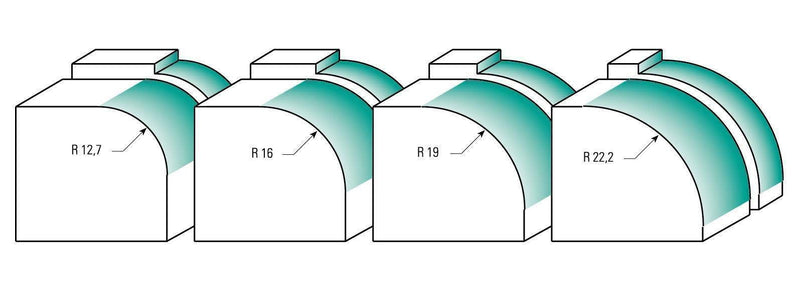 ENT 14280 rounding cutter HW, shank (S) 8 mm, diameter (D) 16.7 mm, NL 9.5 mm, R 2 mm, SL 32 mm, with ball bearing R=2 / D=16.7 / NL=9 ,5