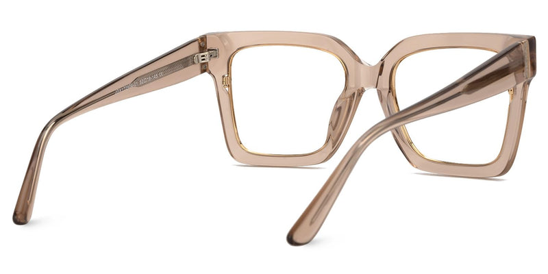 VOOGLAM Square Blue Light Glasses for Women Men Anti Eyestrain Dry Eyes Computer Phone TV Eyewear Ibrahim Champagne Clear