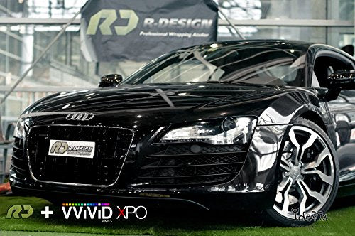 VViViD Black High Gloss Realistic Paint-Like Microfinish Vinyl Wrap Roll XPO Air Release Technology (1ft x 5ft) 1ft x 5ft