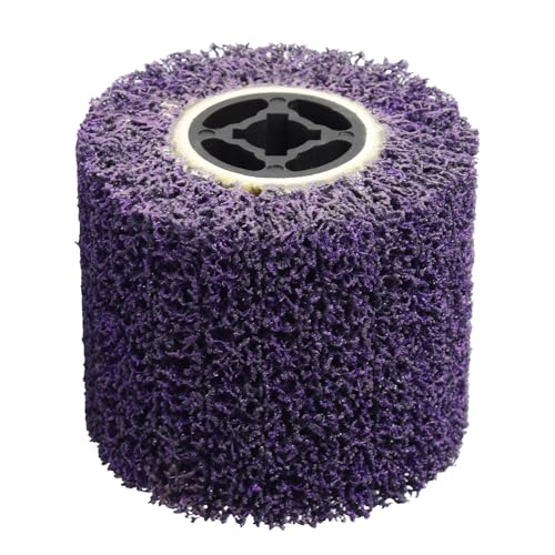 Rocaris 2 Pcs Abrasive Drawing Wheel Drum, 4.5"×4" Wire Drawing Polishing Burnishing Wheels, Buffing Wheels for Wood Metal Surface Polishing, Purple