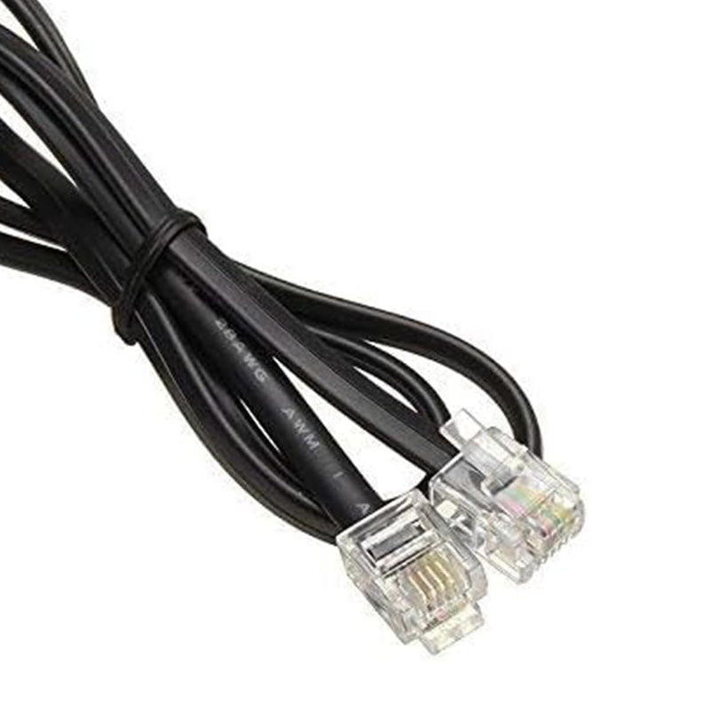 NEORTX RJ11 to RJ11 Cable 5ft, 1.5 Meters Phone Cord Telephone Line Extension Cord Cable Wire Male to Male RJ11 6P4C Modular Plug for Landline Telephone Fax Machine (Black)