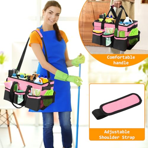 Cleaning Bags for Housekeepers, Cleaning Supply Caddy Under Sink (Pink) Pink