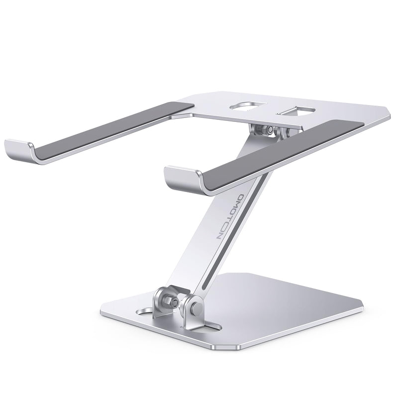 OMOTON Laptop Stand for Desk, Ergonomic Adjustable Computer Stand Aluminum Portable Desktop Laptop Riser Holder for MacBook Air Pro, Dell, HP and All Tablets Up to 15.6", Glossy Silver