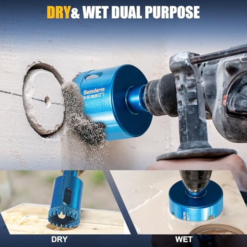 Diamond Hole Saw Kit Tile Hole Saw Kit 10 PCS Serrated Brazing Core Drill Bit Set with EVA Guide Jig Diamond Drill Bits for Porcelain Tile Glass Ceramic Stone Granite Marble 10 PCS Serrated Brazing Diamond Hole Saw