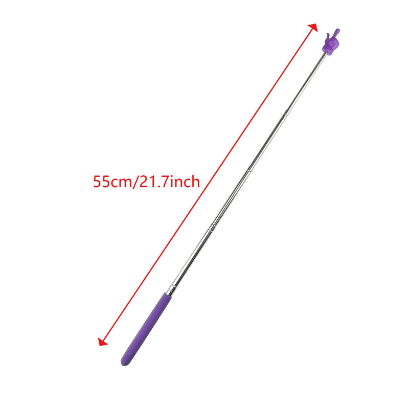 16 Pieces Telescopic Teacher Pointer Finger Pointer Stick for Teachers Coach Presenter, Extends to 21.7 Inches (8 Colors) 8 Colors