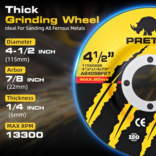 26 Packs Angle Grinder Cutting Flap Grinding Disc Wheel 4 1/2in Inches - 20 Packs 4.5"x1/4"x7/8" Cut off Wheels,3 Packs 4.5"x7/8" 60 Grit Flap Discs, 3 Packs 4.5"x1/25"x7/8" Grinding Wheels 4 1/2 INCH 26