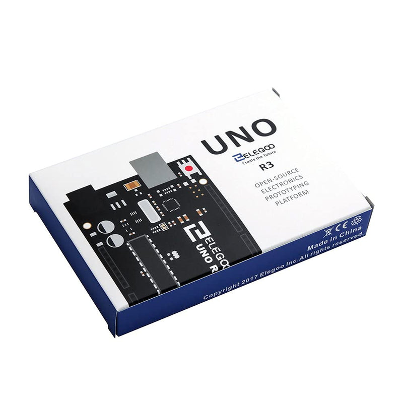 ELEGOO UNO R3 Microcontroller Board with USB Cable Compatible with Arduino | Development Board 16MHz, 32KB Flash, 14 Digital I/O, 6 PWM Outputs, RoHS, for Maker & DIY Projects