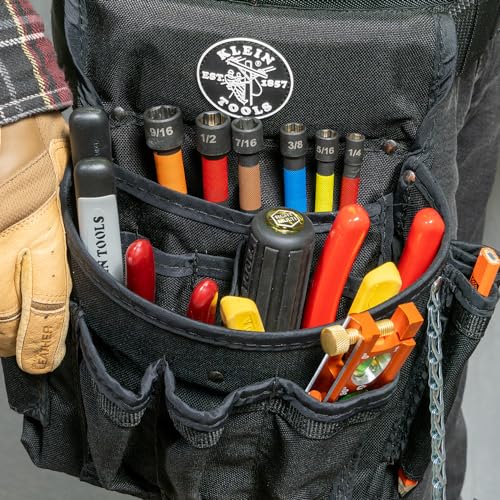 Klein Tools 32930 SAE Magnetic Impact Nut Setter Set, 6-Piece Color Coded Power Nut Driver with Extended Reach, 6 SAE Sizes 6-Inch / 6-Piece Set, SAE, Extended