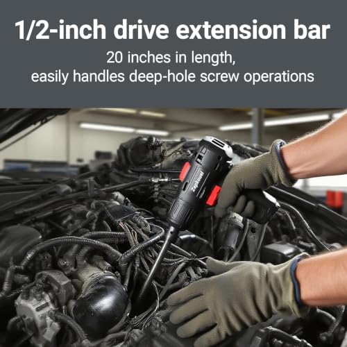 1/2 Inch Drive Extension,1/2" Impact Extension Bar,20" Long Socket Wrench Extender,Cr-Mo Steel (20 Inch) 20 Inch