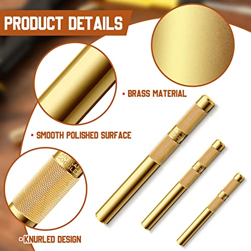 Funrous 3 Pcs Brass Punch Set Brass Drift Punch