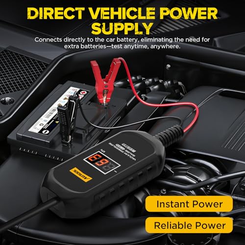 AUTOOL PT502 Digital Vacuum Pressure Gauge, Automotive Vacuum Leak Tester with Temperature Compensation, 101kPa High Accuracy Engine Intake Exhaust EGR Diagnostic Tool, 12V Car Powered