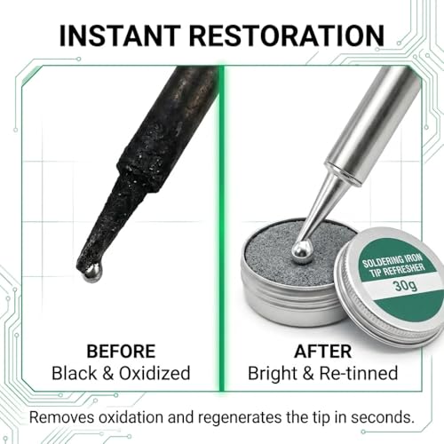 Soldering Tip Cleaner 30 g Reactivator Paste, Soldering Tips Activator for Removing Oxidation and Black Coating, Cleaning and Care Paste for Soldering Iron Tips, Quick Re-tinning