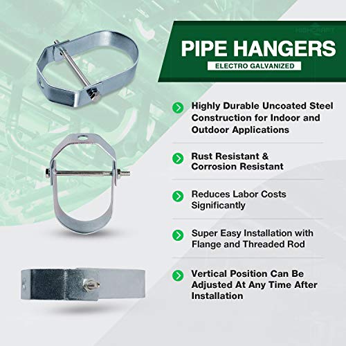 Highcraft IDT-HF34-10 Clevis Hanger Standard Electro Galvanized Steel, 3/4 in. 10 Pack, Chrome 3/4 in. Clevis Hangers