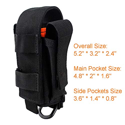Multi Pockets Tool Holster Sheath with Hands Free Rotatable Flashlight Pouch