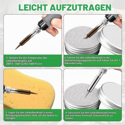 Soldering Tip Cleaner, Soldering Tips Reactivator, Soldering Iron Cleaner, Oxidised Soldering Accessories, Removable Oxide Layer, for Reactivating Oxidised Soldering Tips (Net Weight: 30 g Tub)