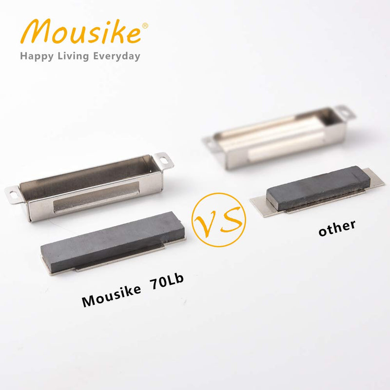 Mousike Magnetic Door Catch，70lb Stainless Steel Cabinet Door Magnets with Strong Magnetic for Kitchen Cupboard Wardrobe Closet Cabinet Door Drawer Latch (3.8"70 lbs(10 Pack)) 70lb-10Pack Silver