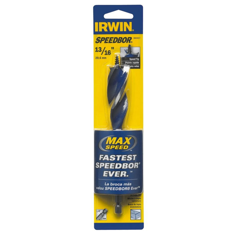 IRWIN SPEEDBOR Tri Flute Wood Drill Bit 13/16"(3041017), Black (Pack of 5) Pack of 5 13/16-Inch Bit