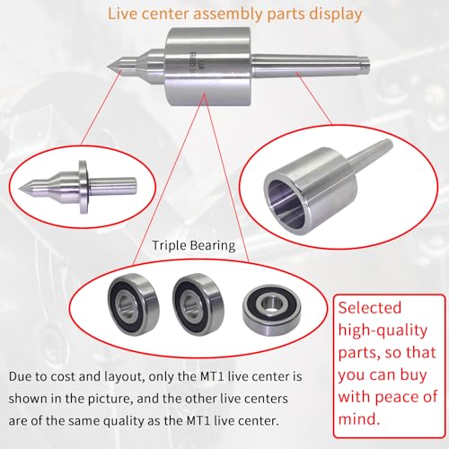 MT4 Live Center, Medium Duty, Long Nose, 60°, Triple Bearing MT4