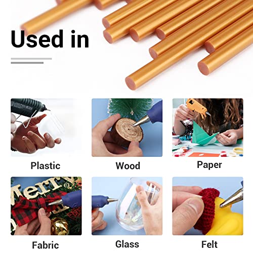 ENPOINT Metallic Gold& White Hot Glue Sticks, 8" x 0.27" for Crafting, Woodworking, Decoration, Bonding Repair, Wax Sealing