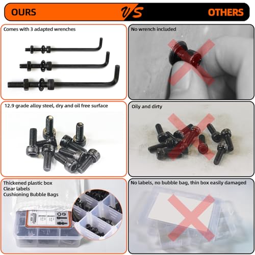 M3 M4 M5 Metric Hex Socket Head Cap Screws Kit & Brass Threaded Inserts Kit