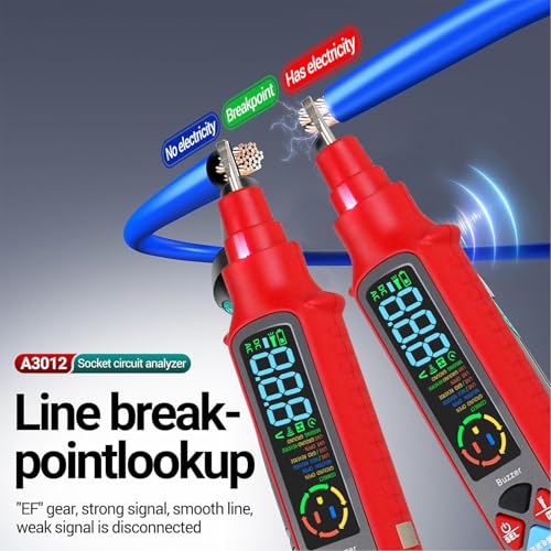 JTLB Non Contact Voltage Tester, LCD Display Live Wire Detector with Flashlight, for Circuit Breakers Outlets Switches Electrical Testing (US Plug) US Plug