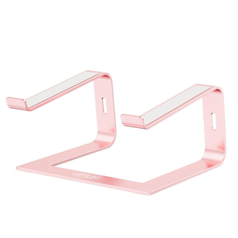 Urmust Laptop Stand for Desk Aluminum Computer Stand Riser Holder for Laptop Compatible with MacBook Air Pro, Dell, HP, Lenovo Samsung, Alienware All Laptops 11-15.6"(Rose Gold) Rose Gold