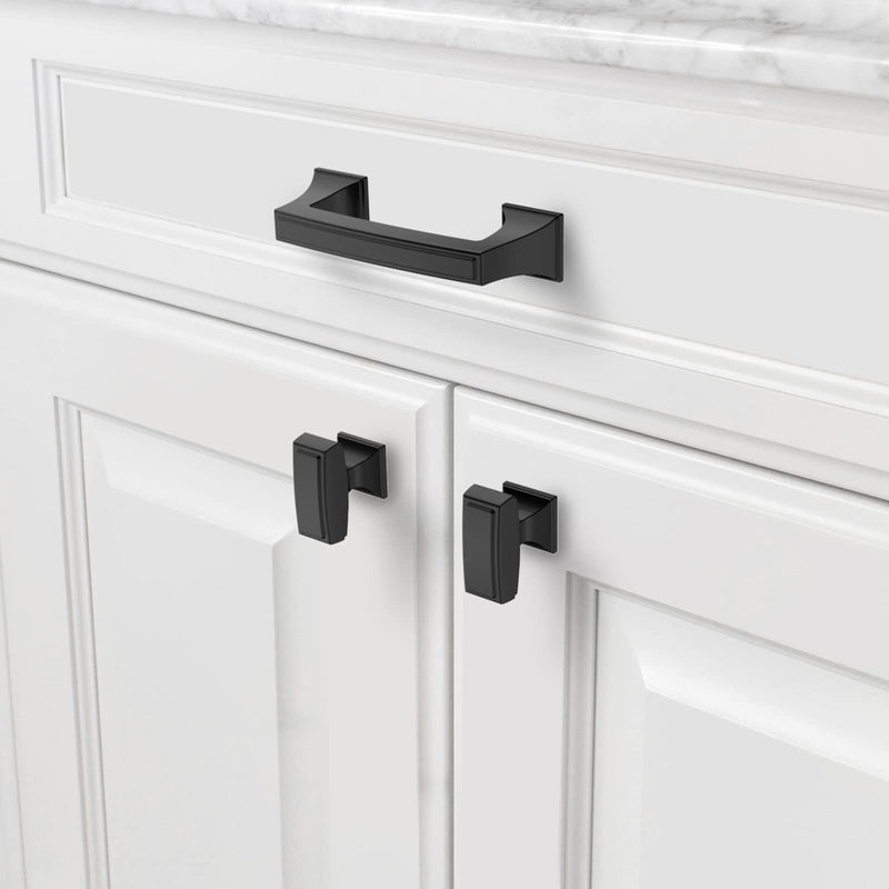 Asidrama 10 Pack 3 Inch(76mm) Matte Black Kitchen Cabinet Handles, Cabinet Pulls Kitchen Cabinet Hardware Cupboard Handles Drawer Handles Dresser Pulls 3"/76MM Hole Center