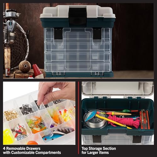 Stalwart Portable Tool Box Small Parts Organizer, Gray